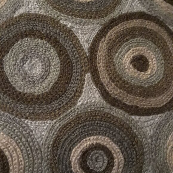 Crate & Barrel Large Circle Stitch Pillow (with Feather/Down insert) - 20 x 20 - Picture 5 of 8